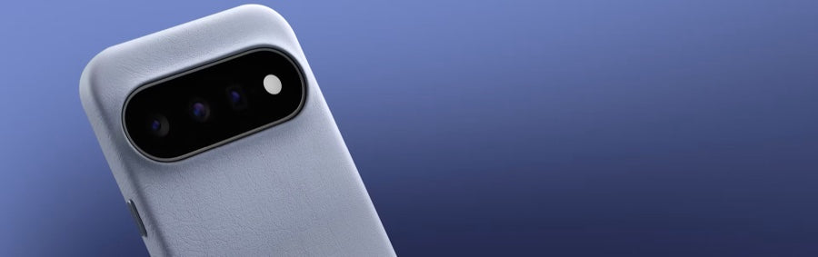 Detail of a Bellroy leather phone case