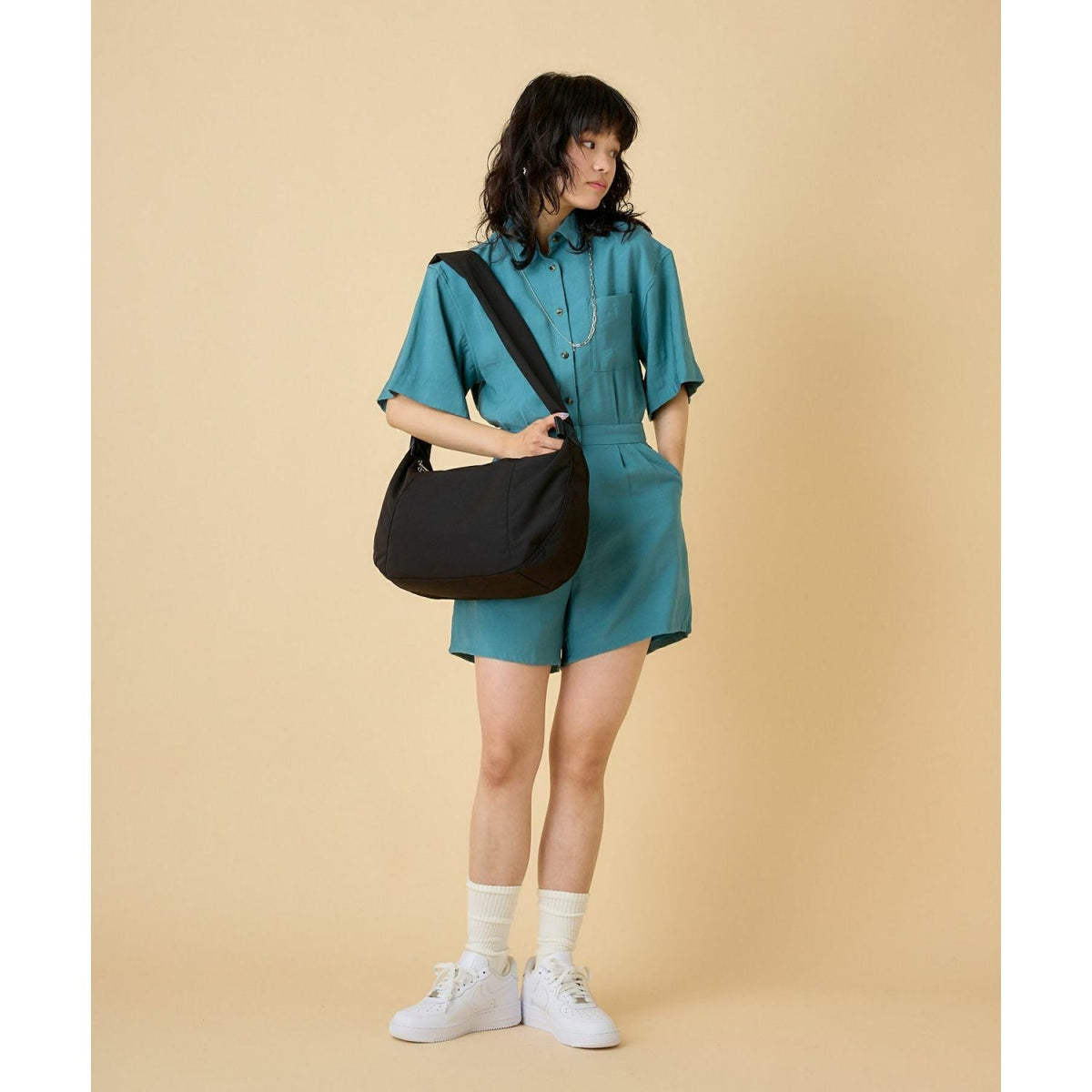 Anello Souffle Shoulder Bag (Black)