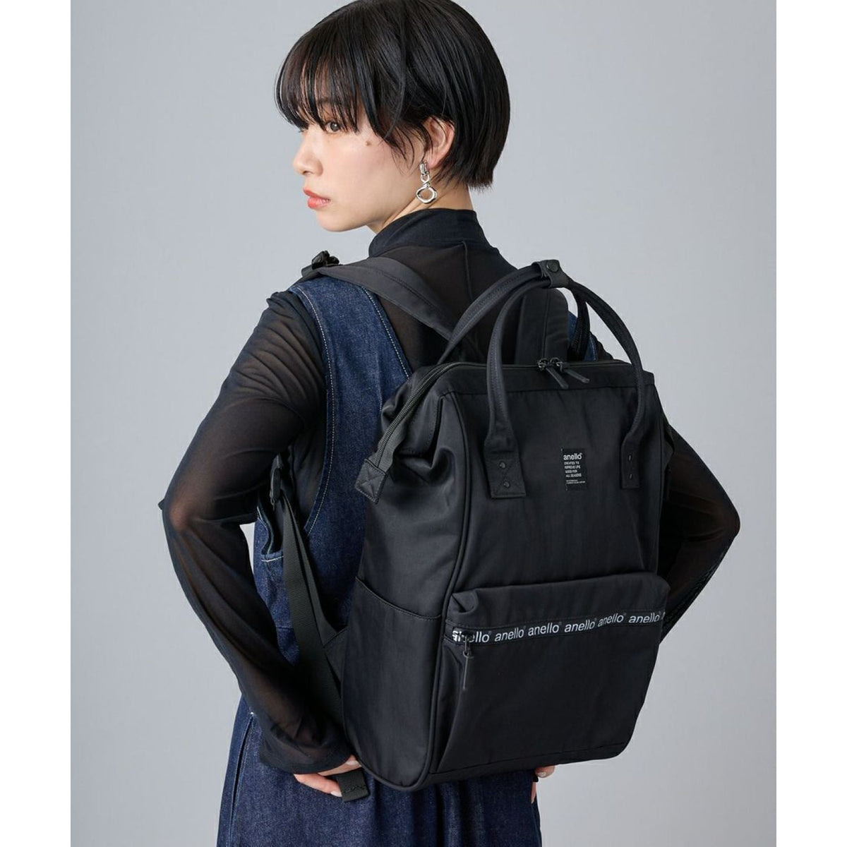 Anello Zip Kuchigane Backpack Slim R (Navy)