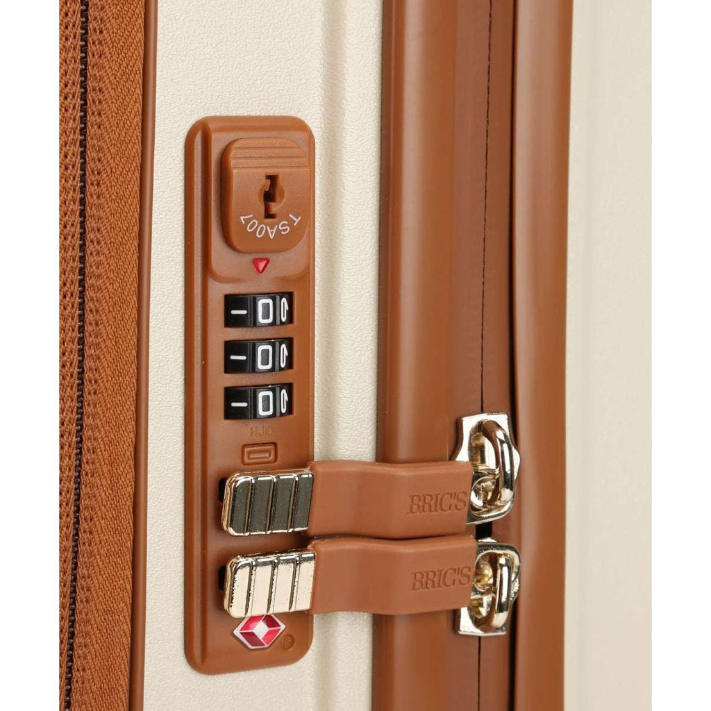 BRIC'S Bellagio V2 21" Carry On Luggage Spinner + Pocket with USB (Cream)