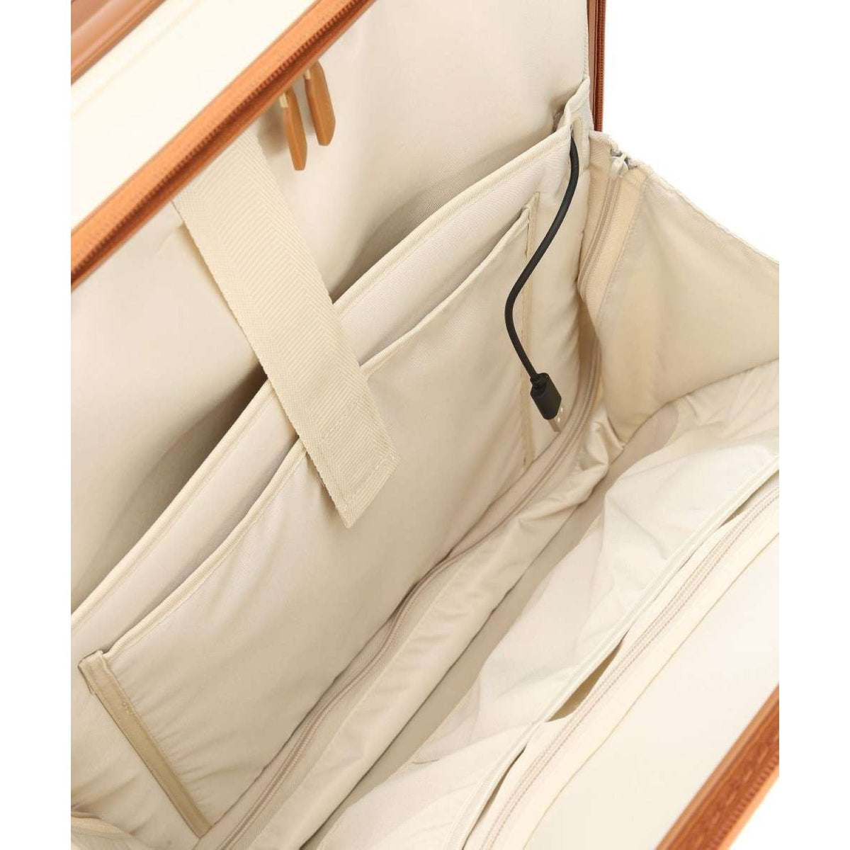 BRIC'S Bellagio V2 21" Carry On Luggage Spinner + Pocket with USB (Cream)