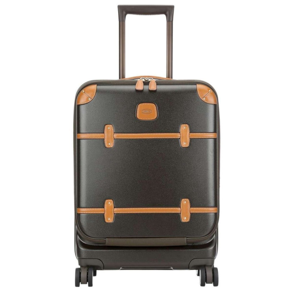 BRIC'S Bellagio V2 21" Carry On Luggage Spinner + Pocket with USB (Olive)