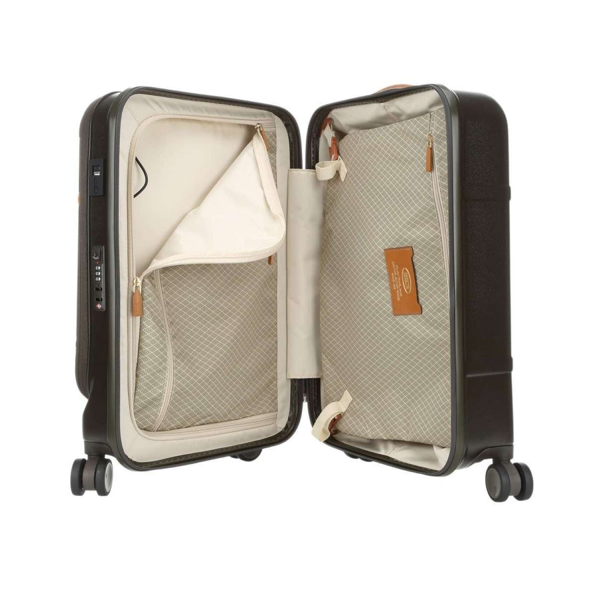 BRIC'S Bellagio V2 21" Carry On Luggage Spinner + Pocket with USB (Olive)