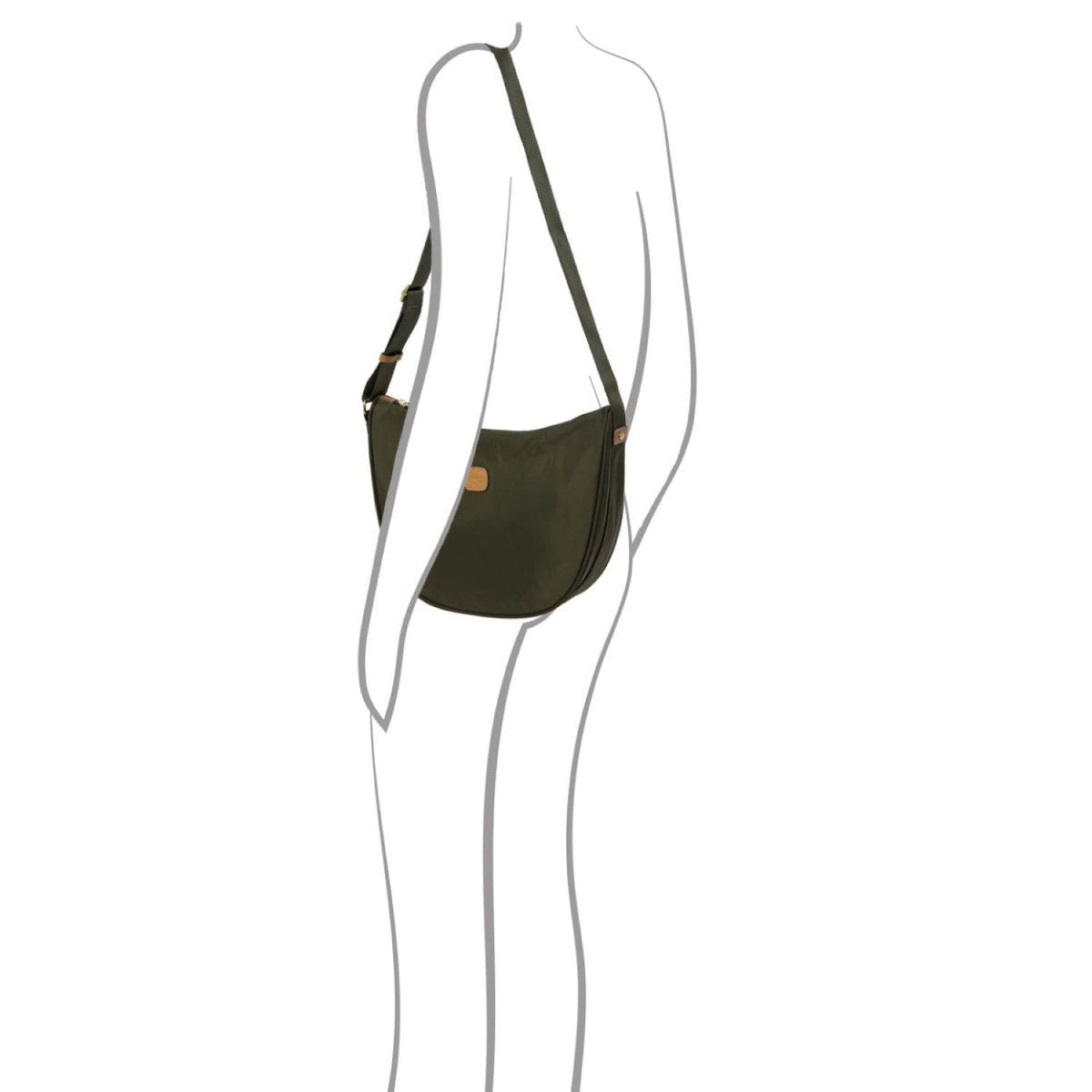 BRIC'S X-Bag Half Moon Bag - Medium (Olive)