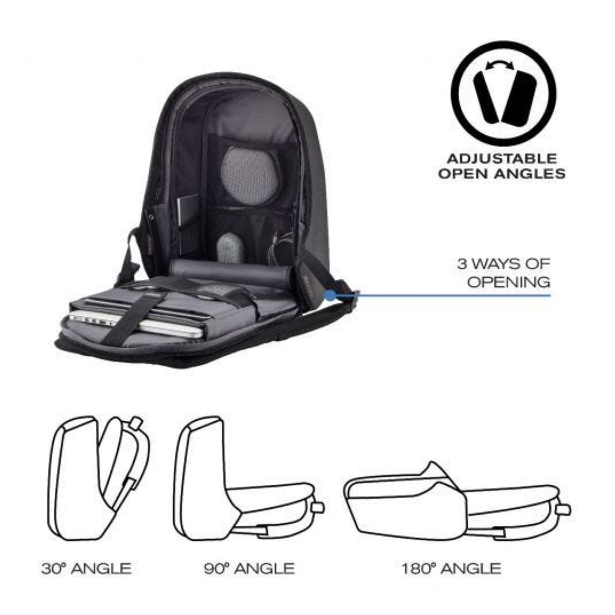 Bobby Hero Regular Anti-Theft Backpack - Black