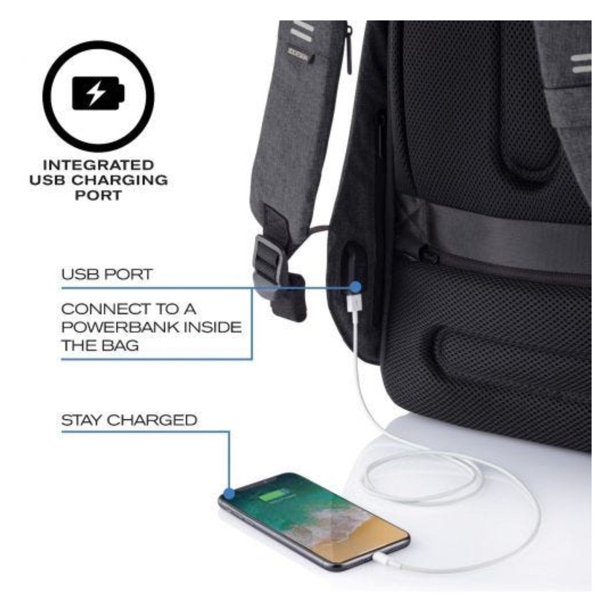Bobby Hero Regular Anti-Theft Backpack - Black