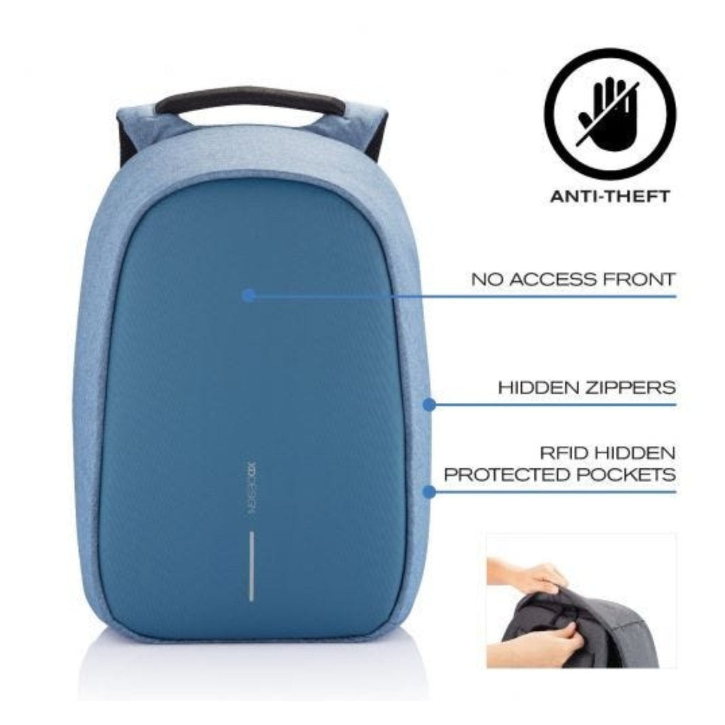 Bobby Hero Small Anti-Theft Backpack - Light Blue