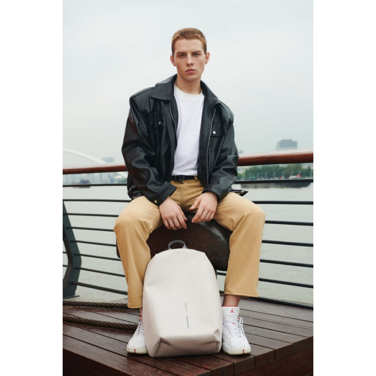Bobby Soft Anti-Theft Backpack - Light Grey