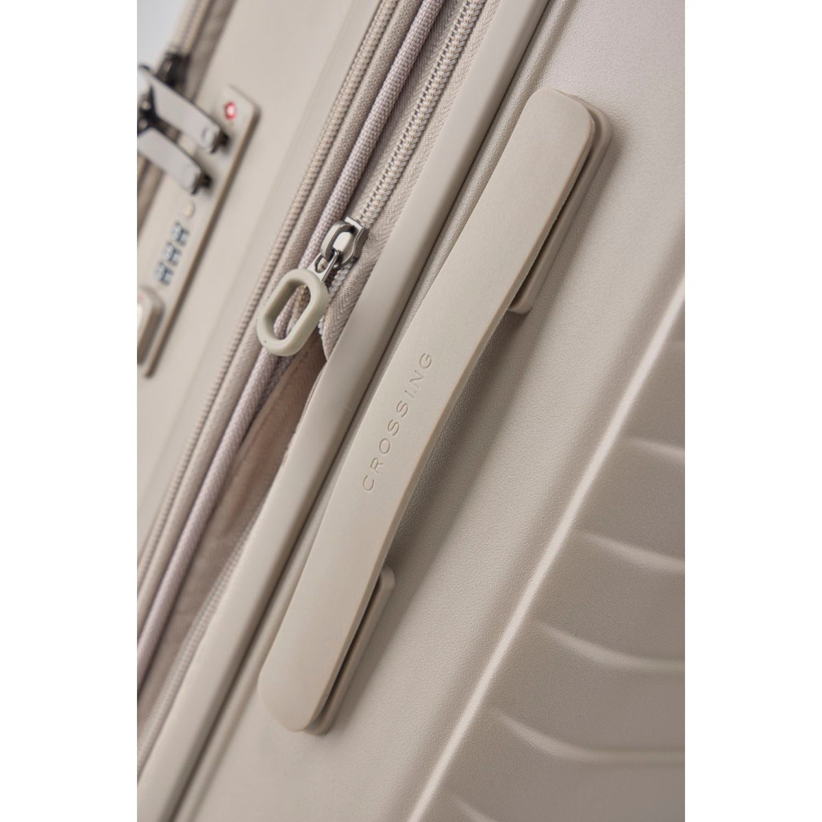 CROSSING INVI 20" Carry On Expandable Luggage With Front & Middle Access - Taupe