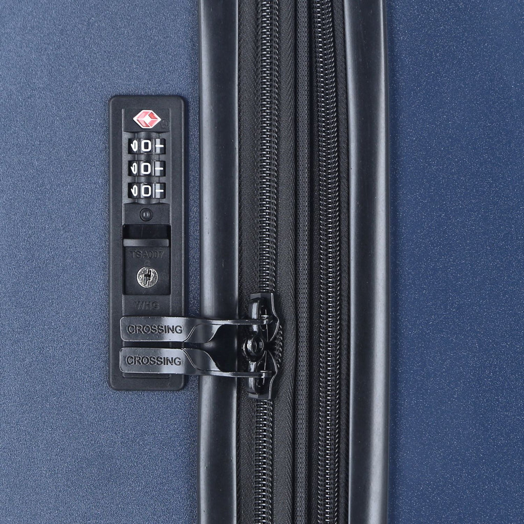 Crossing Wanderer Polycarbonate Expandable 20" Carry On Luggage Spinner - Blue