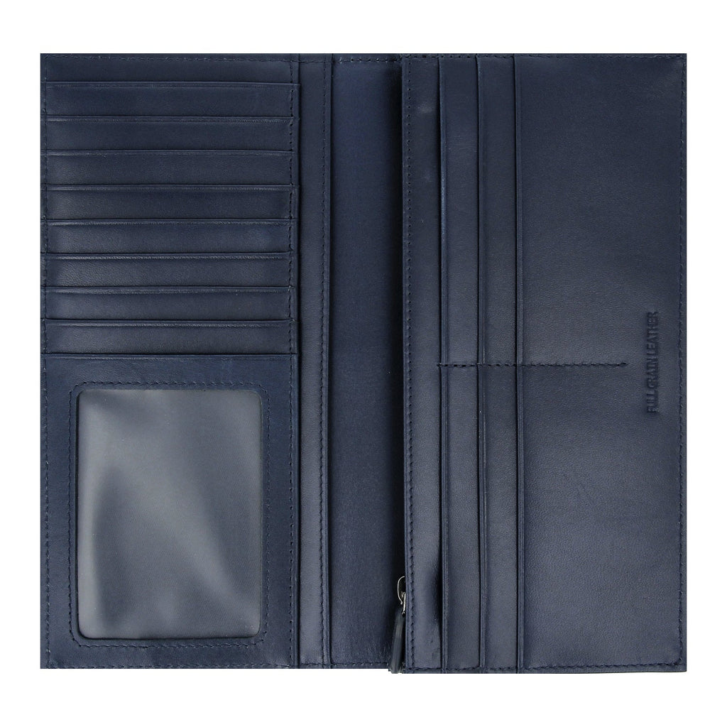 Crossing Infinite Long Leather Wallet RFID - Blue