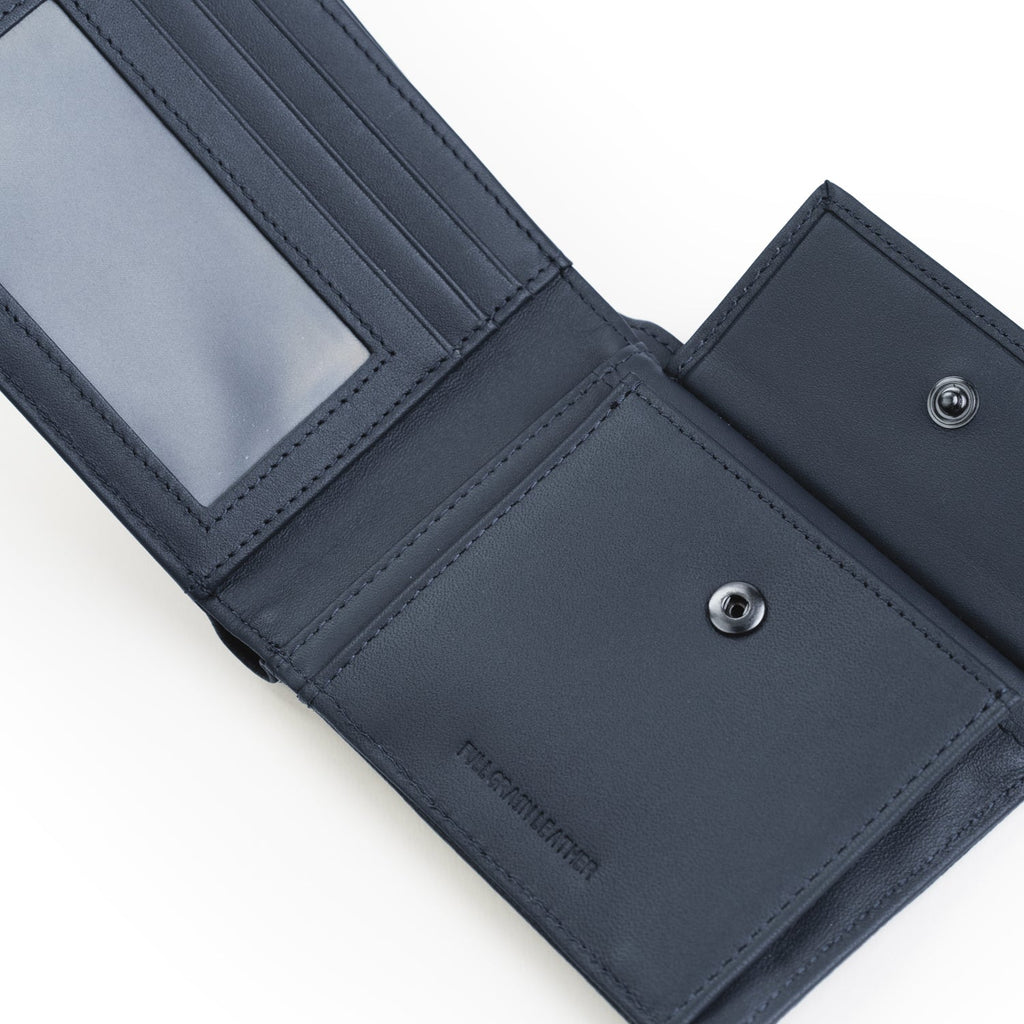 Crossing Milano Voyager Bi-Fold Wallet Window and Coin Pouch RFID - Dark Navy