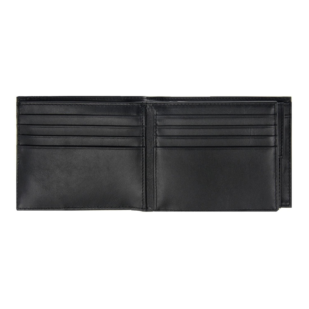Crossing Riforma Bi-fold Leather Wallet With Flap And Coin Pouch RFID - Black