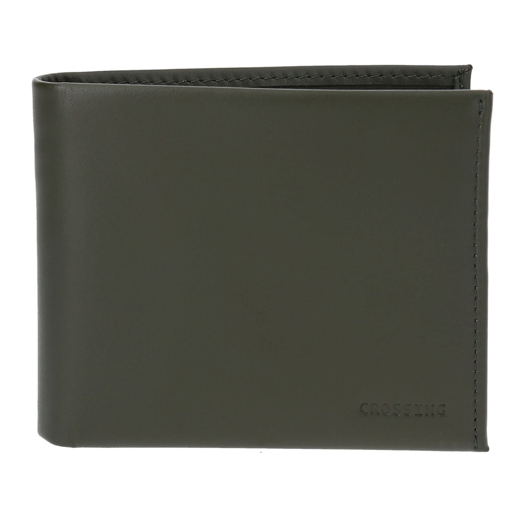 Crossing Sydney Bi-Fold Leather Wallet [12 Card Slots] Rfid - Khaki