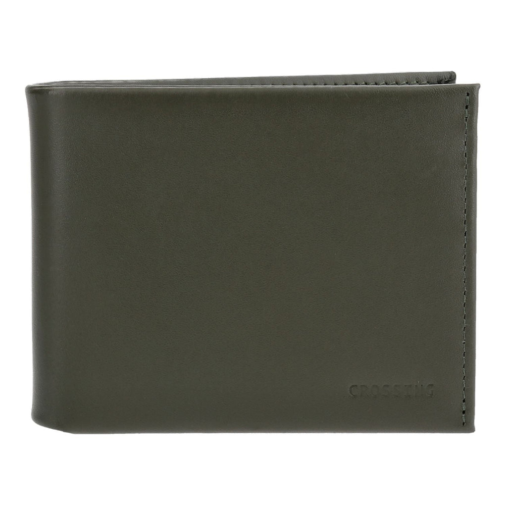 Crossing Sydney Slim Leather Wallet With Coin Pocket [5 Card Slots] Rfid - Khaki