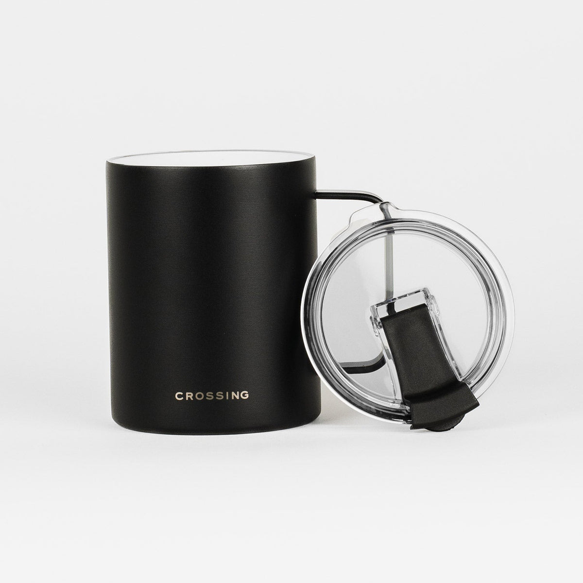 Crossing Neo Insulated S/S Ceramic Mug W Handle And Lid 420ml - Ebony