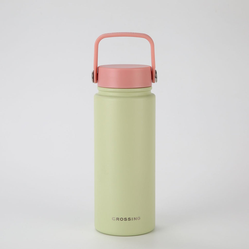 Crossing Urban Ceramic S/S Insulated Flat Cap Bottle With Handle 600ml - Pistachio Dusty Rose (Mix)