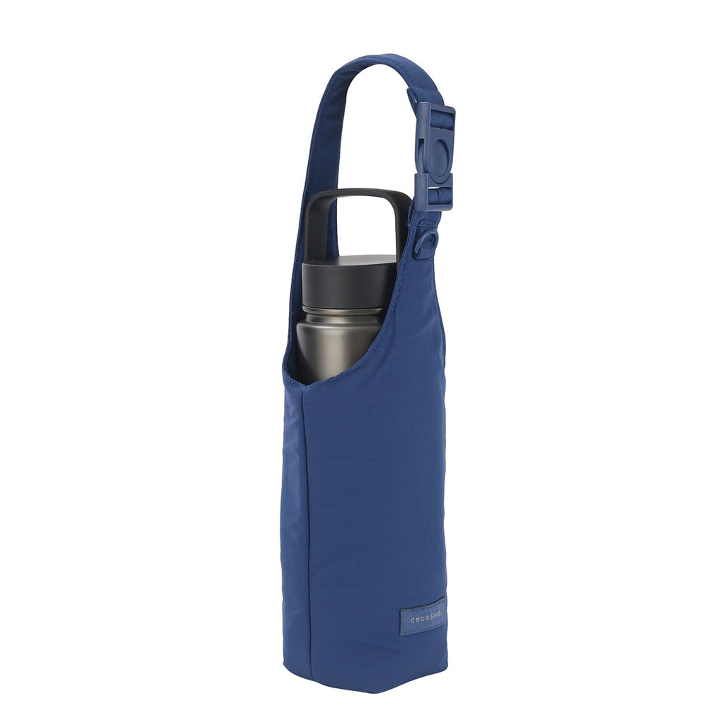 Crossing Waterproof Checked Nylon Dual Carry Water Bottle Bag - Light Blue