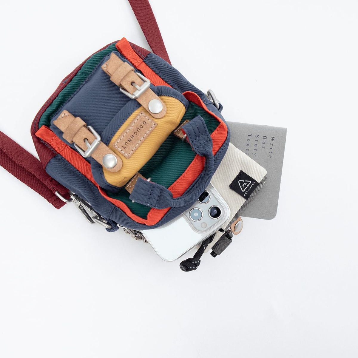 Doughnut Macaroon Tiny Happy Camper Series Crossbody -  Lake