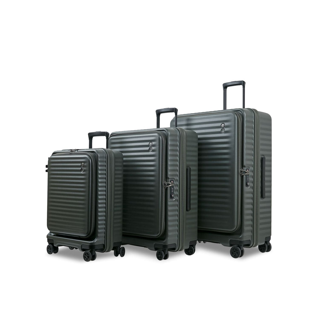 Echolac Celestra 28" Large Upright Luggage With Front Access Opening (Olive Green)