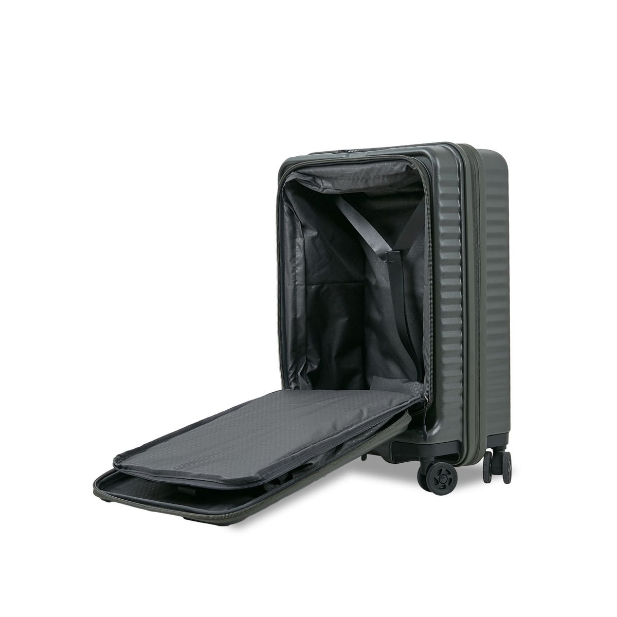 Echolac Celestra 28" Large Upright Luggage With Front Access Opening (Olive Green)