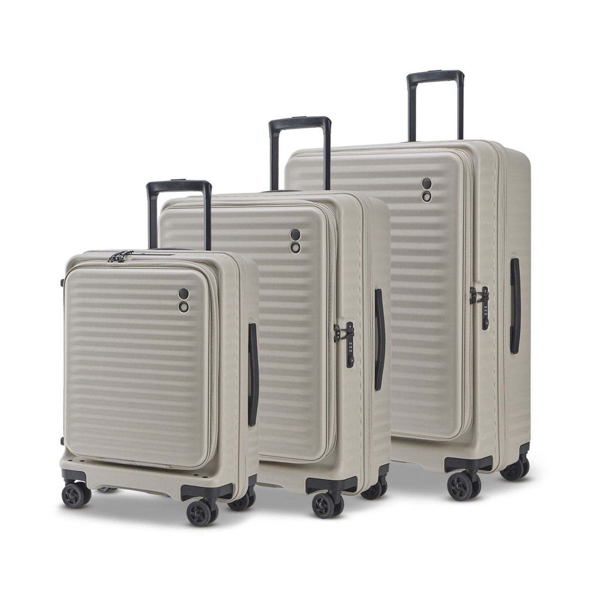 Echolac Celestra 28" Large Upright Luggage With Front Access Opening (Sandwhite)