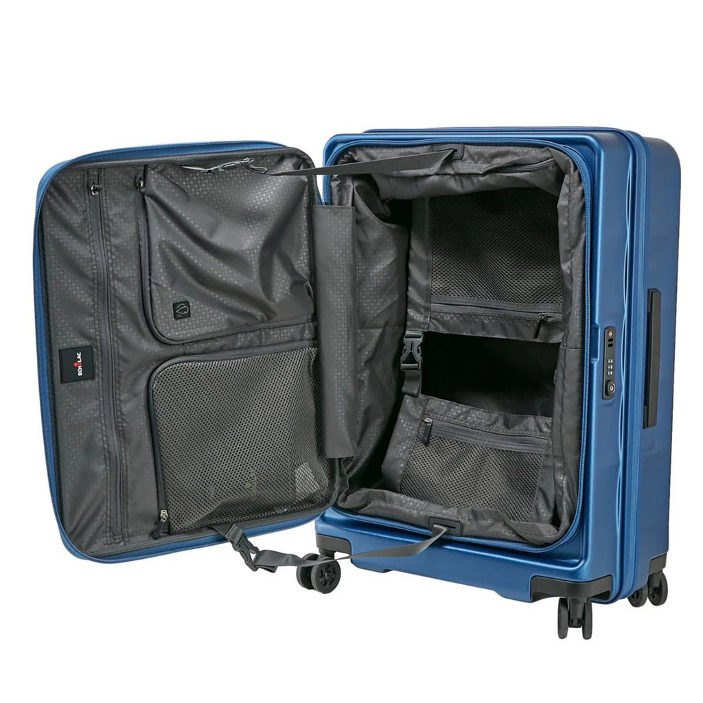 Echolac Square FX 24" Carry On Expandable Luggage With Front Access Opening (Blue)