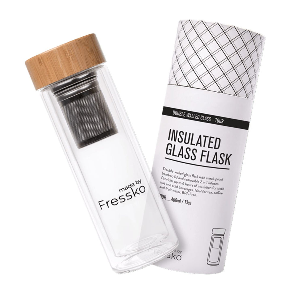 Made By Fressko Tour 13oz Infuser Glass Flask - Clear