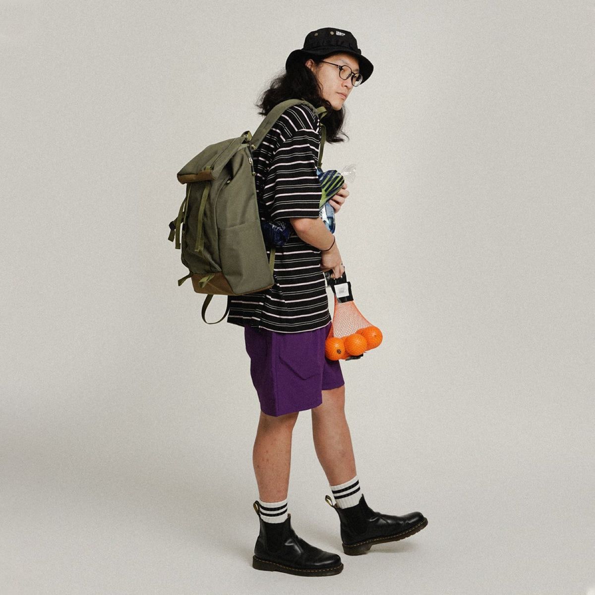 Hellolulu Gio Utility Flap Backpack L Recycled (Olive Drab)