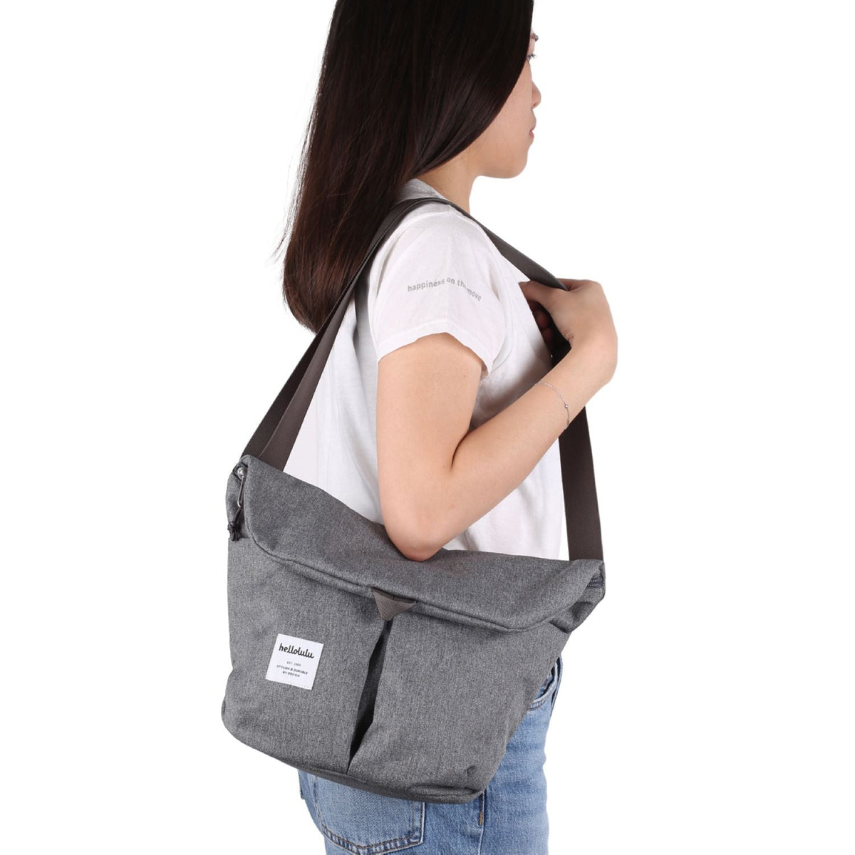 Hellolulu Kasen Shoulder Bag (Pebble Gray)