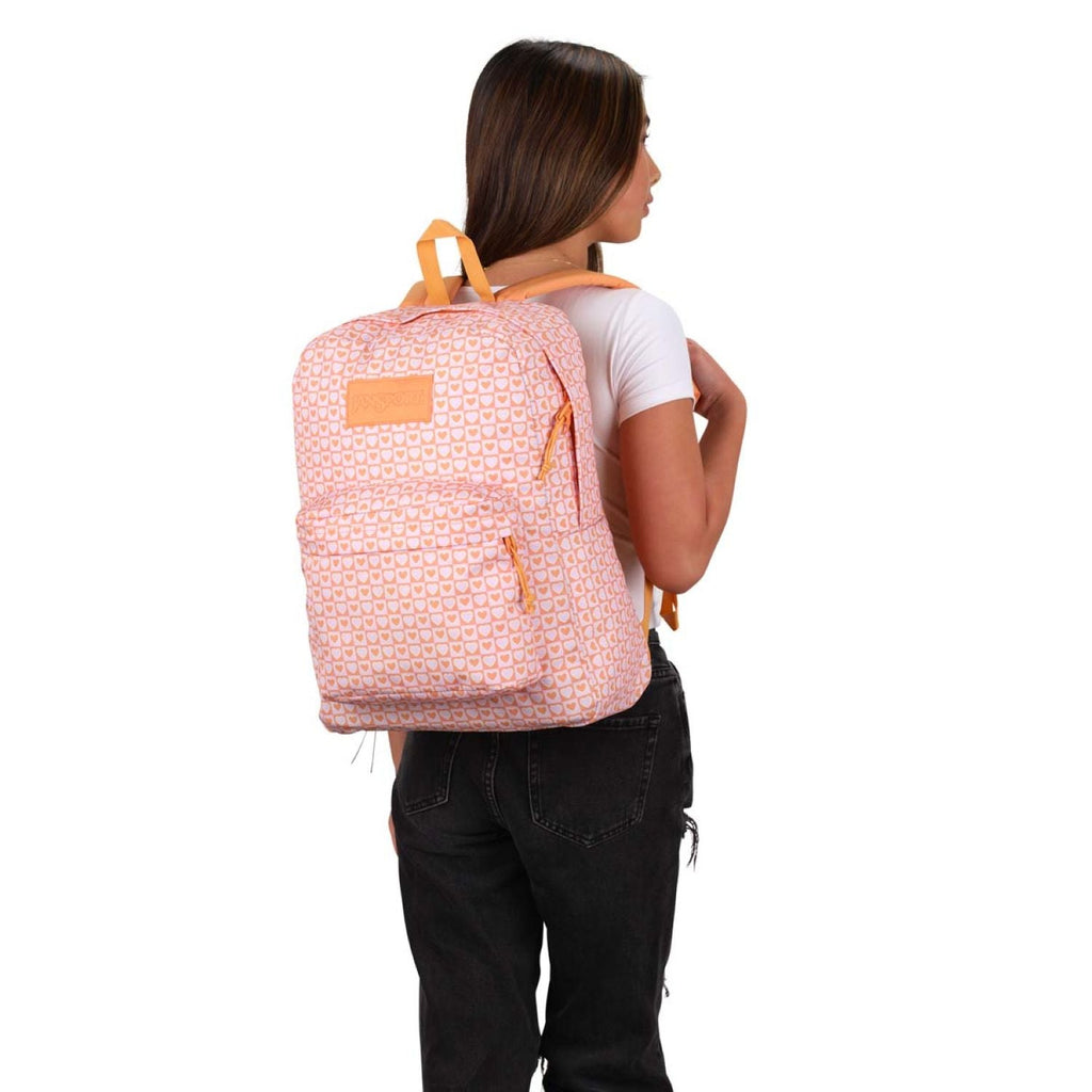 Jansport Superbreak Backpack - Hyped Hearts Pink