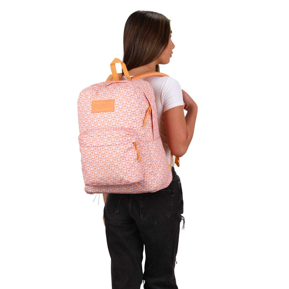 Jansport Superbreak Backpack - Hyped Hearts Pink