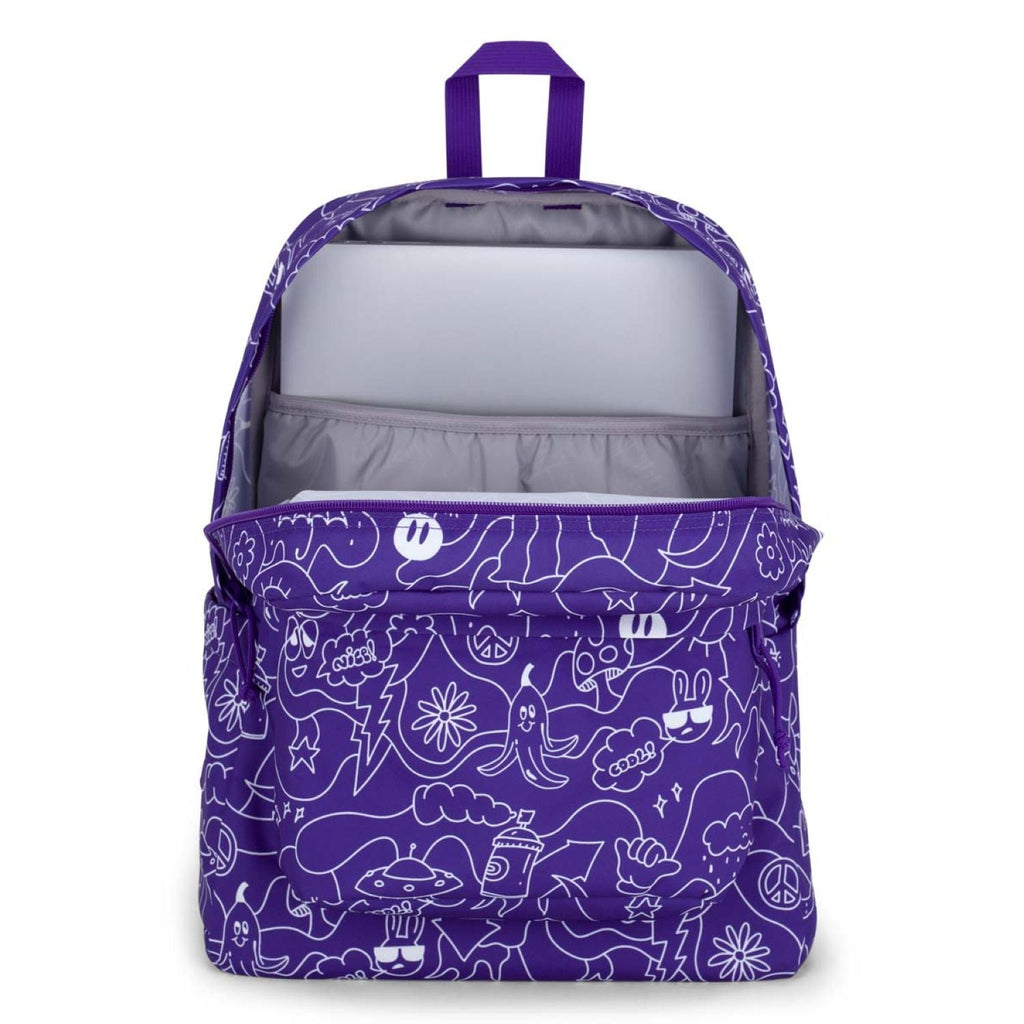 Jansport Superbreak Plus Backpack - Dub Doodle Purple