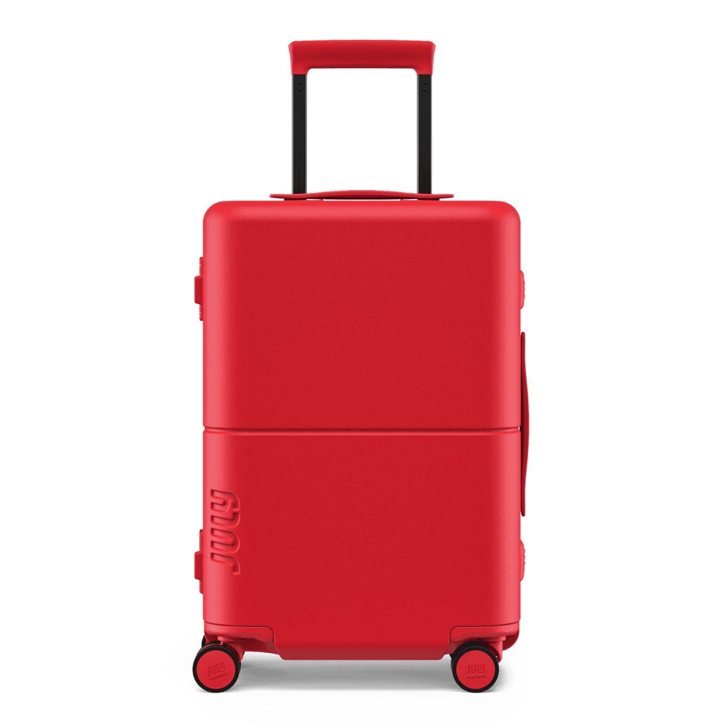 July Carry On Trunk Polycarbonate 21" Luggage With Fast Charge Usb-C Cable - Matte Red