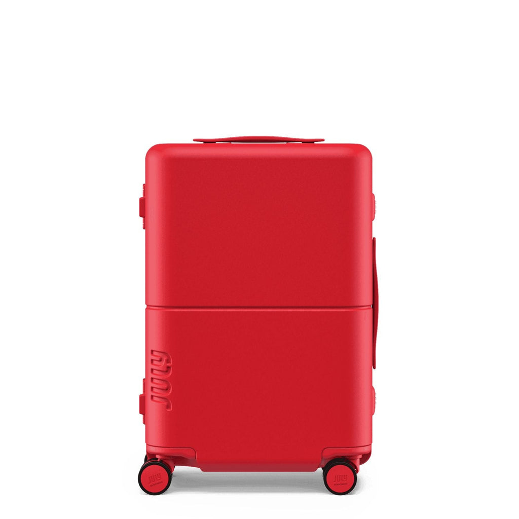 July Carry On Trunk Polycarbonate 21" Luggage With Fast Charge Usb-C Cable - Matte Red