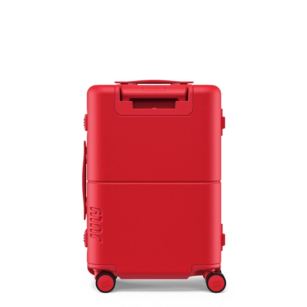 July Carry On Trunk Polycarbonate 21" Luggage With Fast Charge Usb-C Cable - Matte Red