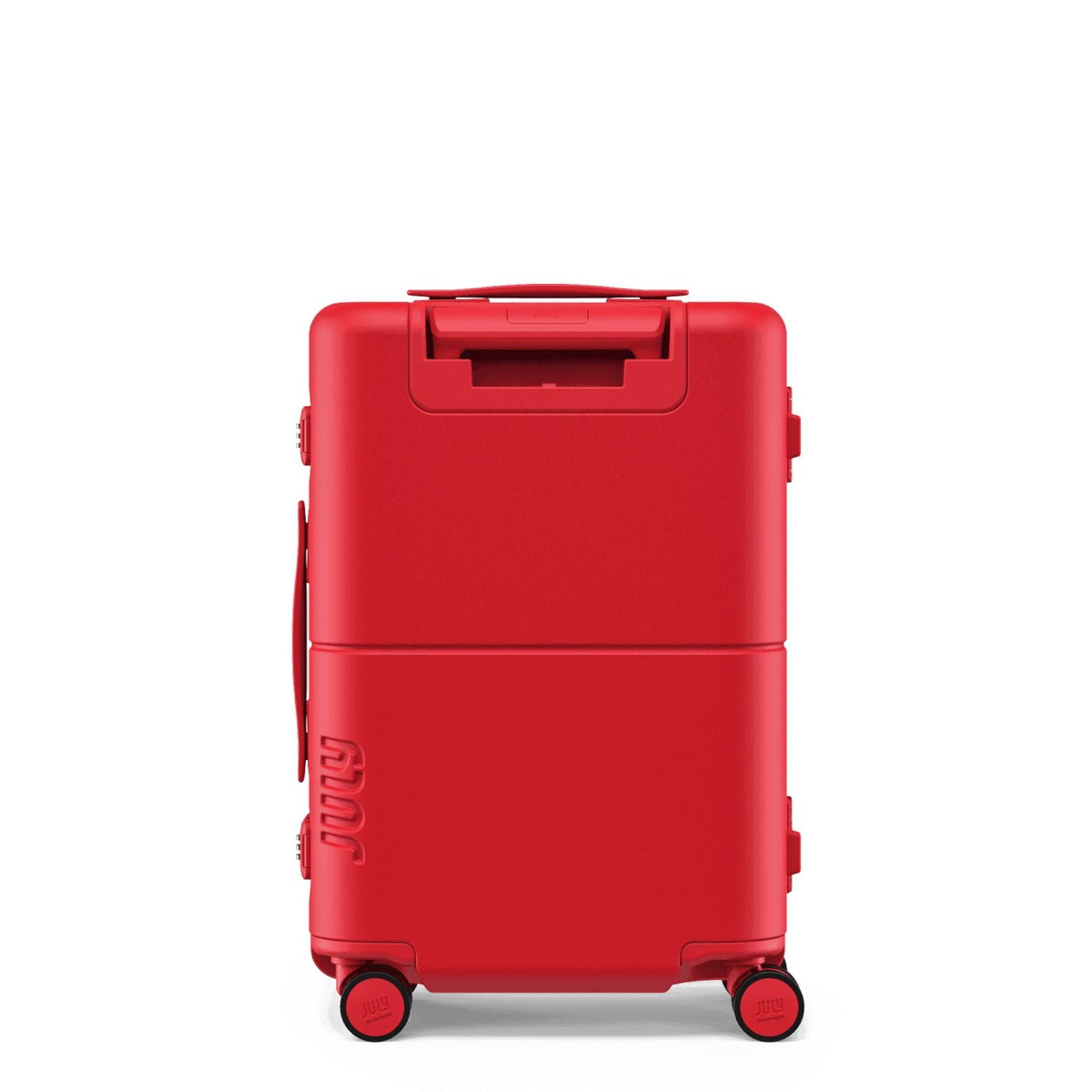 July Carry On Trunk Polycarbonate 21" Luggage With Fast Charge Usb-C Cable - Matte Red