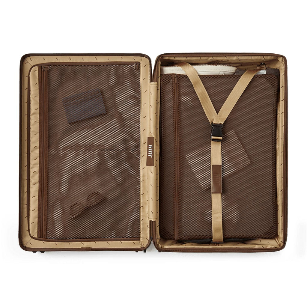 July Checked Plus Expandable Polycarbonate 28" Luggage - Dark Brown