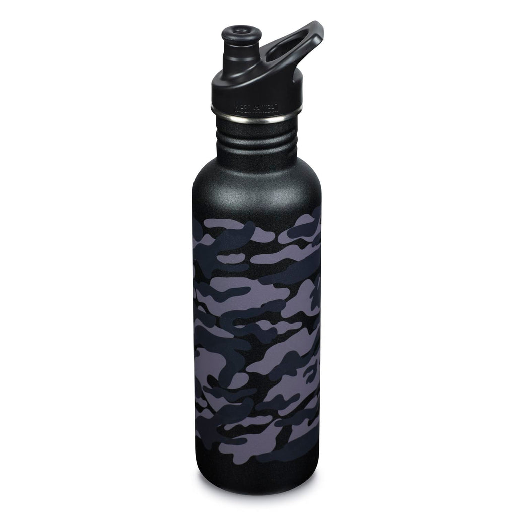 Klean Kanteen Classic 27oz Water Bottle (with Sport Cap) (Black Camo)
