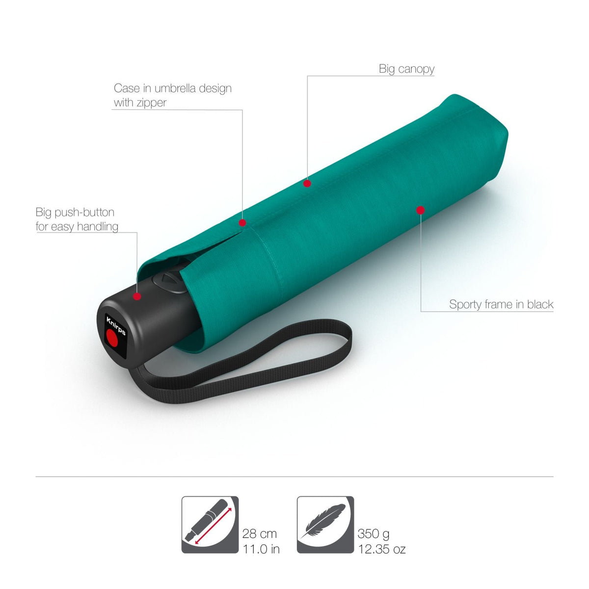 Knirps A.200 Medium Duomatic Umbrella - Pacific