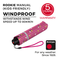 Knirps Rookie Manual Reflective Umbrella - Triple Pink