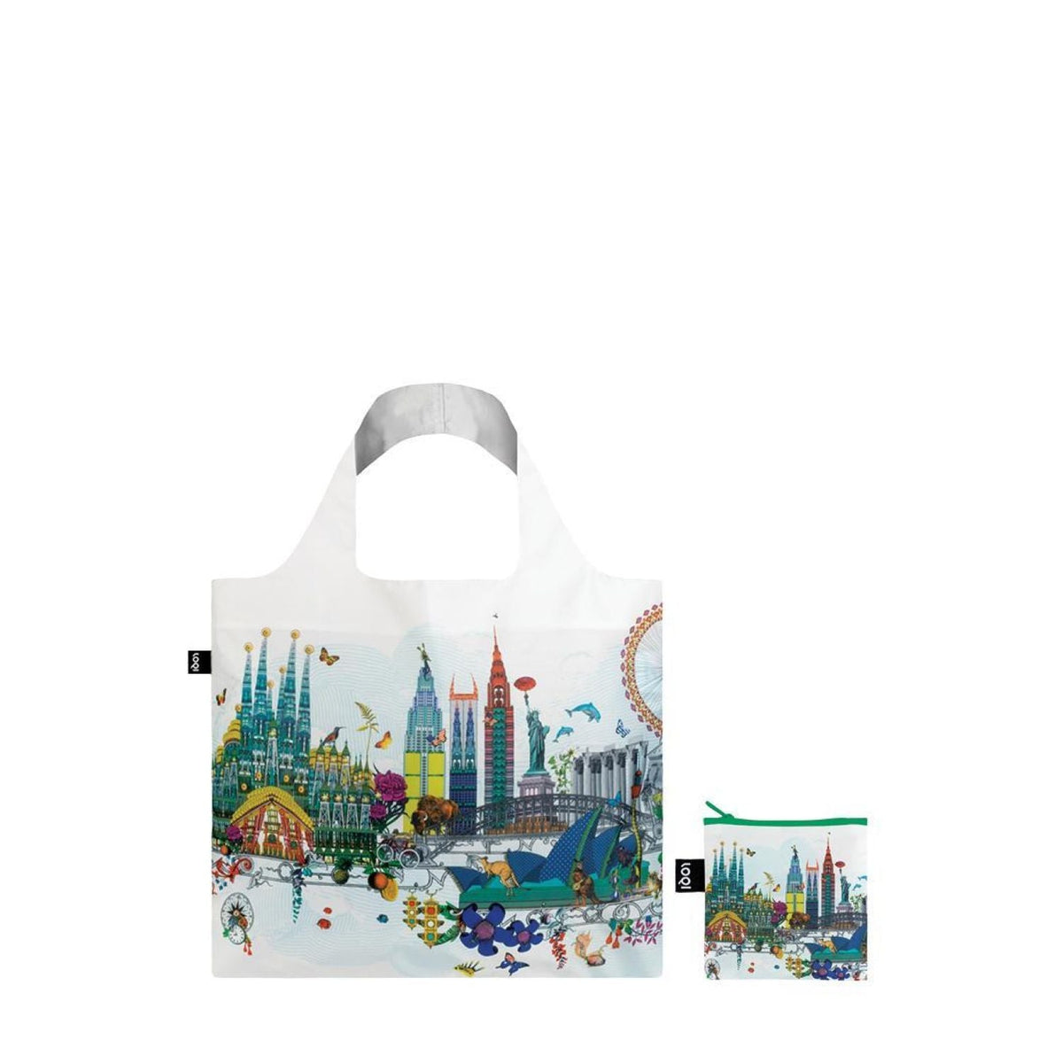 LOQI Artist Foldable Tote Bag - Kristjana S Williams Interiors - World Skyline