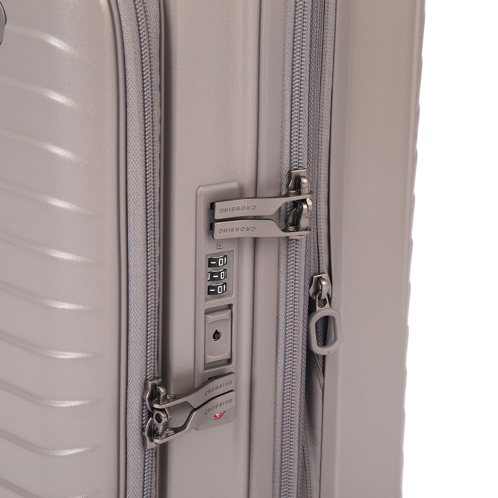 CROSSING INVI 20" Carry On Expandable Luggage With Front & Middle Access V3 - Latte