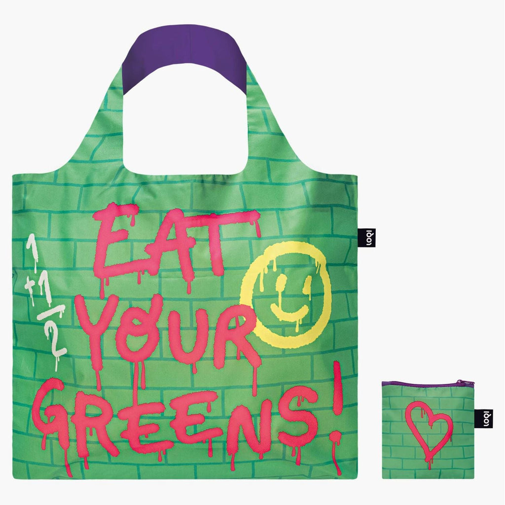 LOQI Artist Foldable Tote Bag - Brosmind - Eat Your Greens Recycled