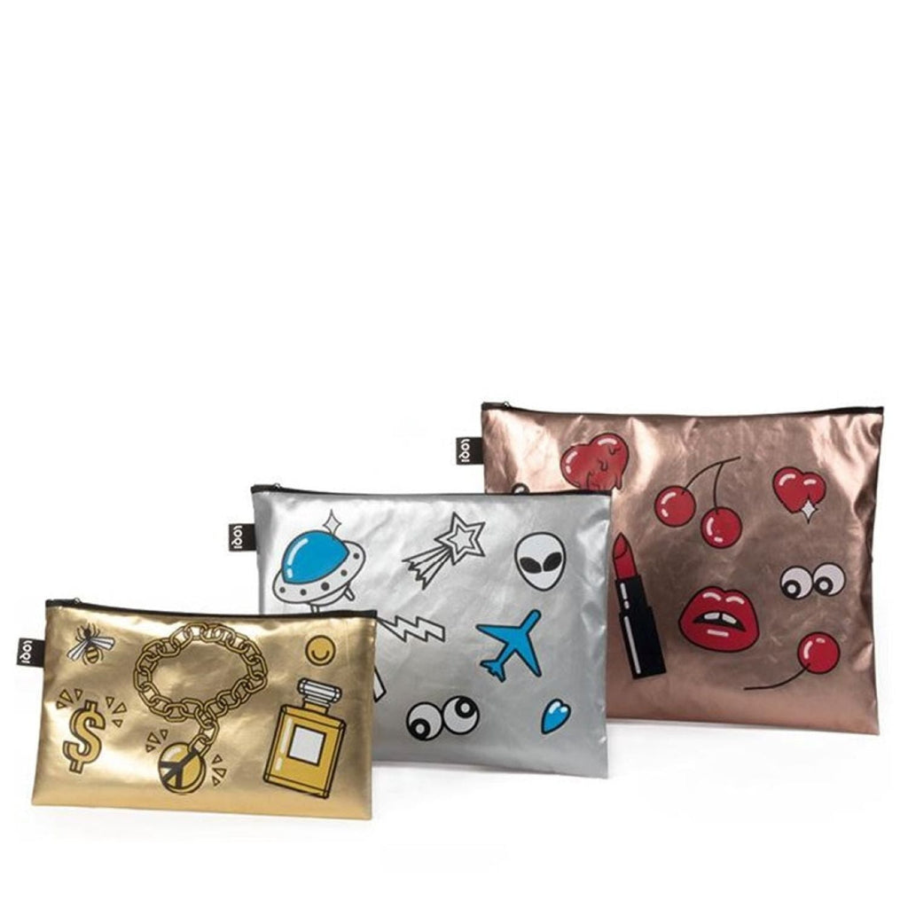 Loqi Metallic Zip Pockets - Pop