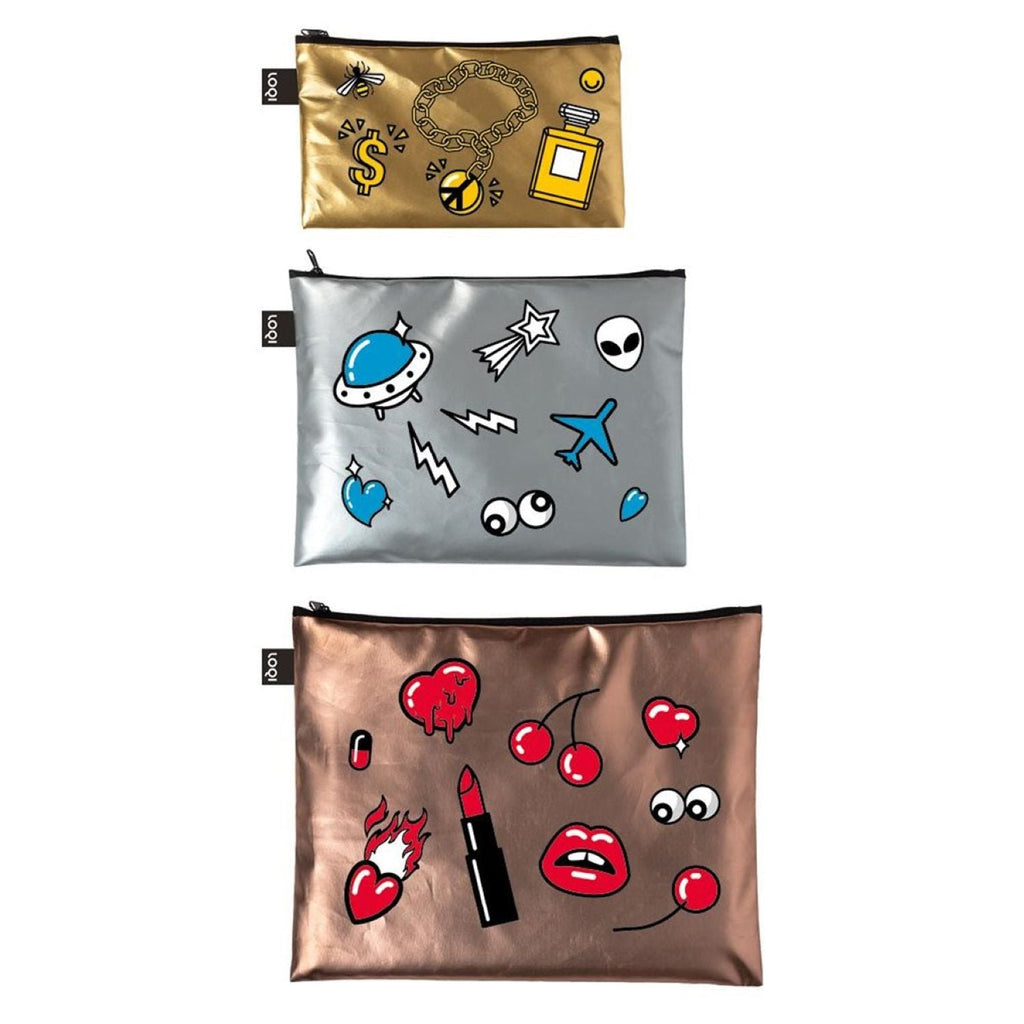 Loqi Metallic Zip Pockets - Pop