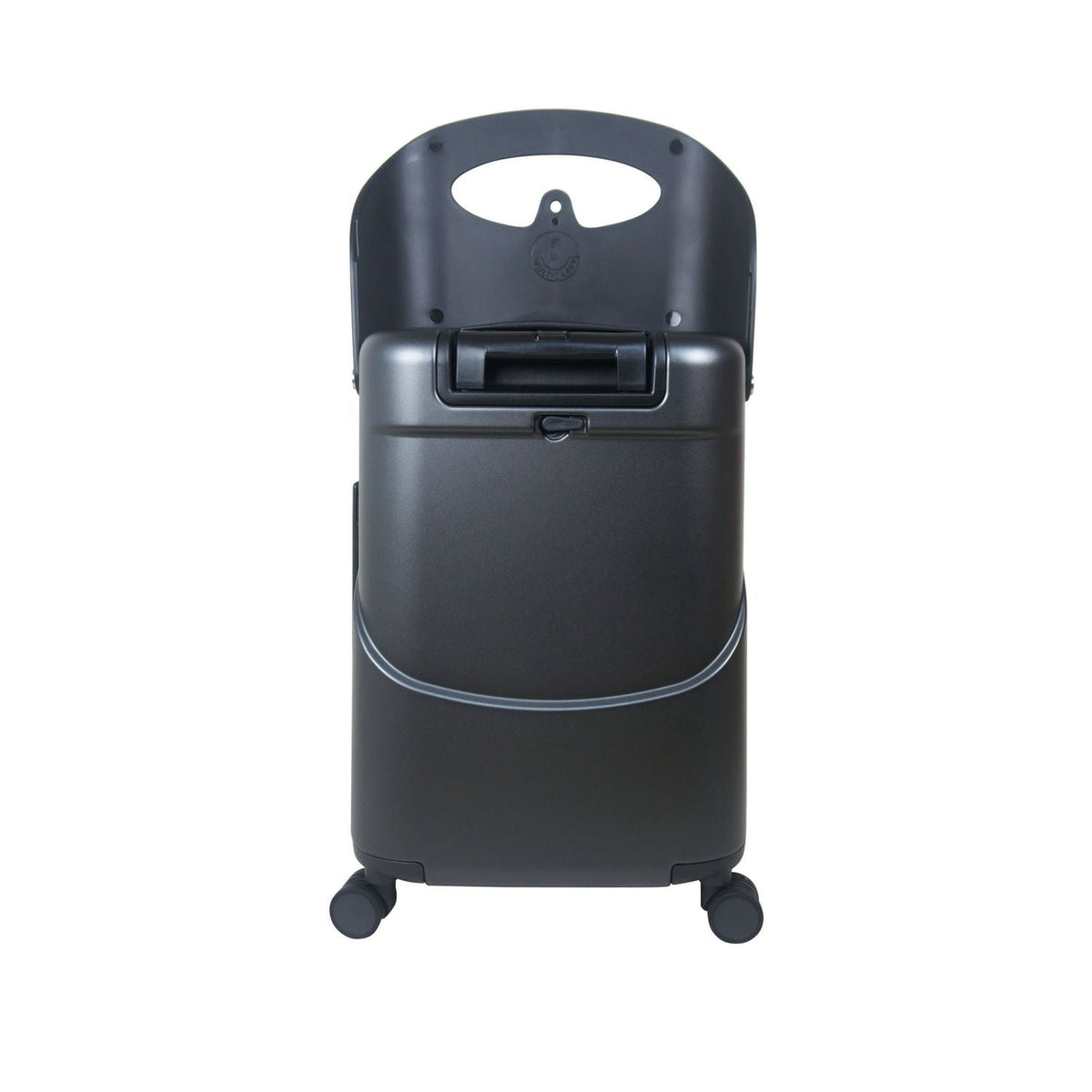 MiaMily Multicarry Carry On 18 Inch Luggage with Built-in Seat for Children (Midnight Black)