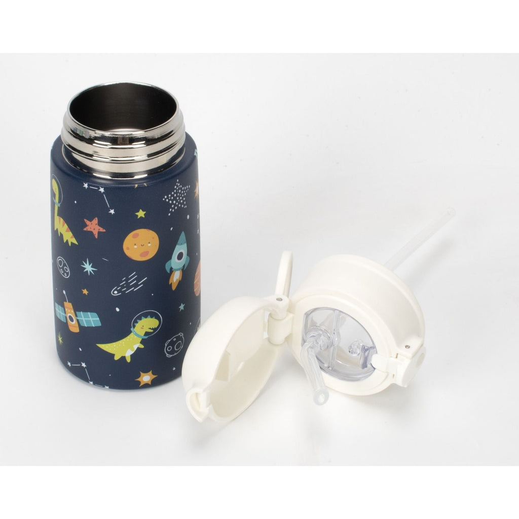 Oasis Kids Water Bottle with Sipper Silicone Straw 400ML - Cosmic Dinos