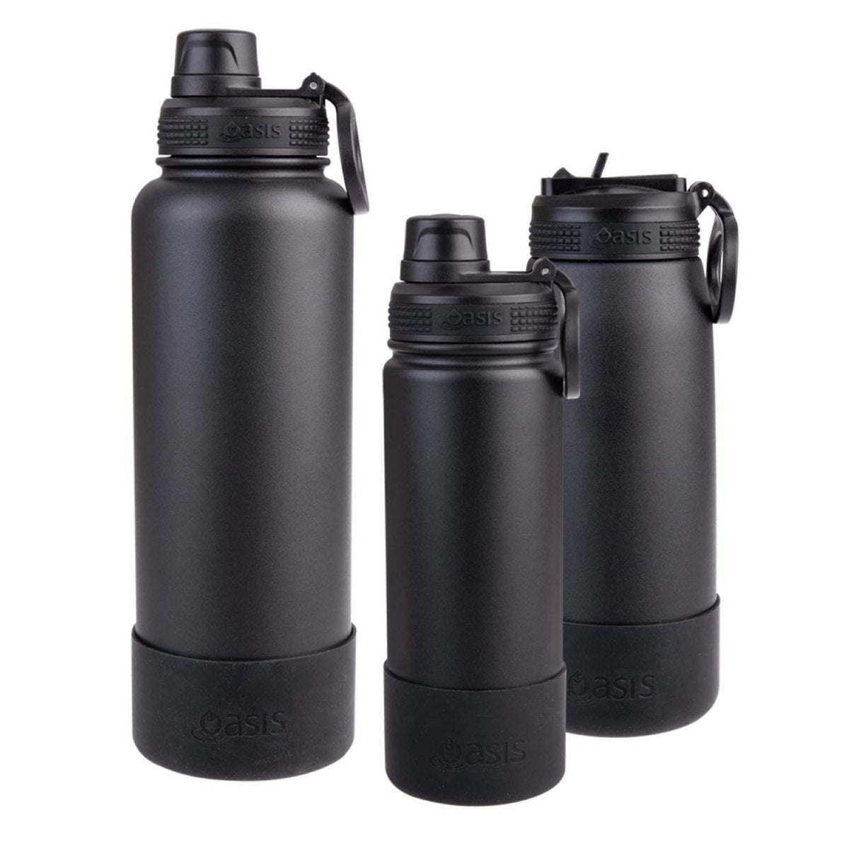 Oasis Silicone Bumper For Sports Bottle 1.1L - Black