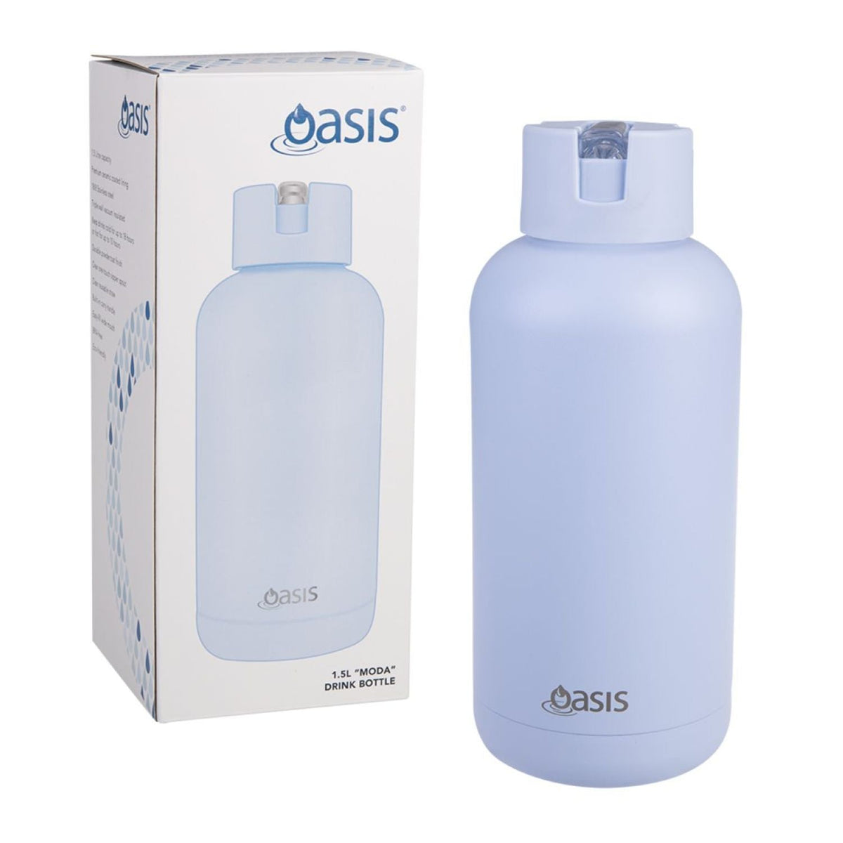 Oasis Stainless Steel Insulated Ceramic Moda Bottle 1.5L - Periwinkle